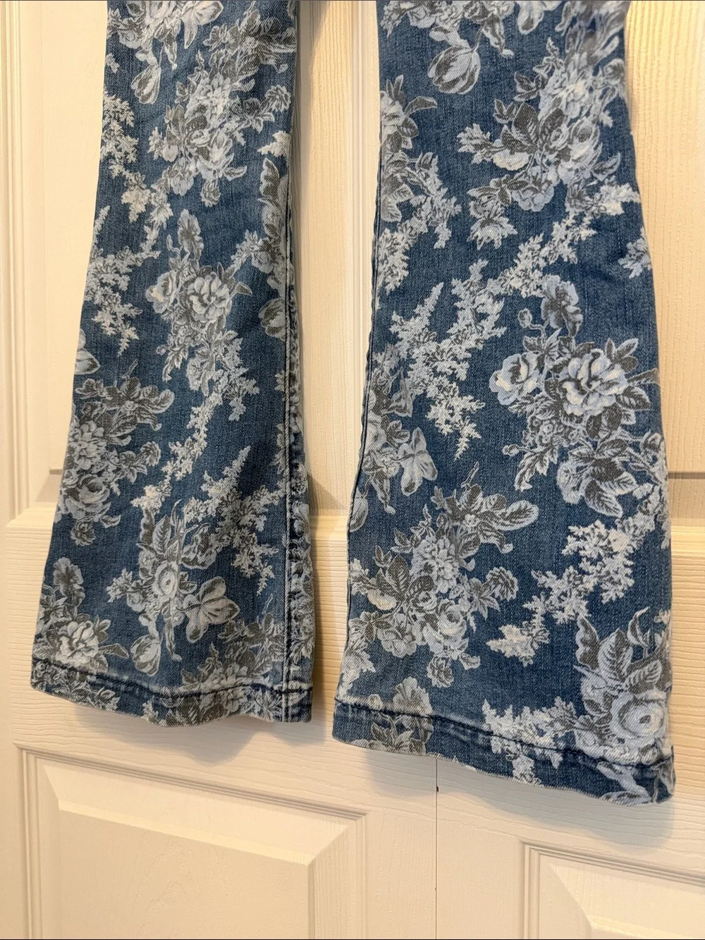 Gap Blue Floral Flared Jeans